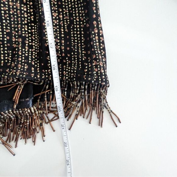 Joseph Ribkoff Jacket Luxurious Brown Gold Beaded Glitter Cardigan Women's 12 - Picture 4 of 7